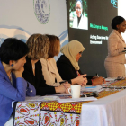 La directora executiva en funcions de l'ONU Medi ambient, Joyce Msuya, parla davant d'un grup de ministres de Medi ambient durant un esmorzar informatiu a l'UNEA-4