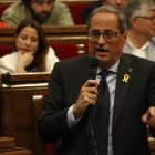 El presidente de la Generalitat, Quim Torra, este miércoles durante la sesión de control en el Parlament.