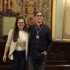 Sergi Talamonte y Elena Ferré, tras ser nombrados concejales. 