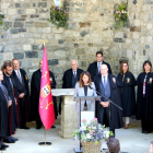 La intervención de la consellera de Presidencia durante la Hèsta d’Aran celebrada ayer.