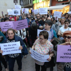 Imagen de archivo de una concentración en Lleida contra la primera sentencia de la Manada. 
