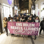 Manifestación contra la violencia machista en Lleida.