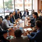 Imatge de la reunió d’ahir de la taula estratègica de l’aeroport d’Alguaire.
