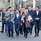 Los candidatos electos del Congreso y el Senado de ERC y Aragonès paseando por las calles de Madrid.