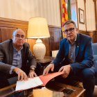 Vidal Vidal y Joan Talarn ayer en la Diputación de Lleida. 