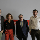 Larrosa, Batet, Ros i Ordeig, ahir a la seu del PSC a Lleida.