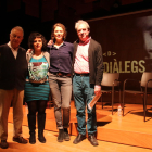 Artur Blasco; la moderadora, Marta Guiu; Natàlia Lloreta i Josep Maria Falip, ahir a l’Espai Orfeó.