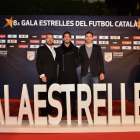 Jordi Esteve, Joan Oriol y Raúl Fuster, la representación del Lleida Esportiu en la Gala.