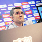 Ernesto Valverde durant la roda de premsa prèvia al partit.