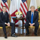 Macron y Trump mantuvieron ayer una tensa reunión.
