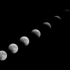 A dalt, imatge d’arxiu d’un eclipsi lunar. A baix, seqüència del que va tenir lloc l’any 2007.