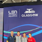 Quatre representants del CN Lleida, ahir a Glasgow.