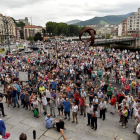 Protesta de pensionistas en Bilbao reclamando la mejora de las prestaciones.