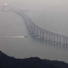Vista del puente, que conecta Hong Kong y las poblaciones chinas de Zhuhai y Macau. 