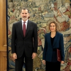 El rei i la presidenta del Congrés, Meritxell Batet, ahir, al Palau de La Zarzuela.