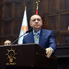El president de Turquia, Recep Tayyip Erdogan, ahir durant el discurs al Parlament a Ankara.