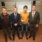 Alfred Joven, director de l’Inefc, el doctor Corbi, Sergi Matas i el doctor Peirau, ahir a l’FCF.