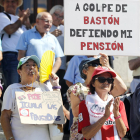 Imagen de una protesta de pensionistas ayer en el centro de Bilbao.