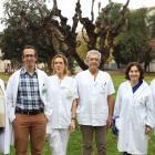 Foto de familia del equipo con miembros de los servicios de Anestesiología, Traumatología, Enfermería y Banc de Sang i Teixits.