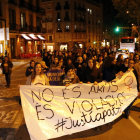 Una manifestació a Manresa contra la sentència per la violació en grup d'una menor el 2016.