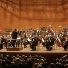 Un moment del concert de l’Orquestra Simfònica del Vallès que va tenir lloc ahir a l’Auditori.