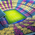 Imatge del mosaic que s’exhibirà diumenge al Camp Nou amb motiu del clàssic