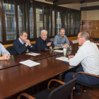 Reunió entre la Fundació Oró i la Paeria, ahir.