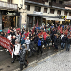 La manifestació va recórrer el centre de Vielha i va acabar a la plaça del Conselh.