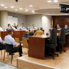 La sala de la Audiencia de Lleida este viernes durante la declaración de los forenses.