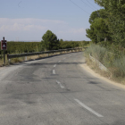 Vista del camino de Torres de Segre a Utxesa, donde ayer se produjo el accidente mortal. 