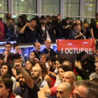 Una imatge de la protesta de Tsunami Democràtic que va tenir lloc a l'aeroport del Prat a Barcelona.