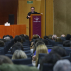 Un moment de la jornada sobre violència masclista i salut mental celebrada ahir a la UdL.