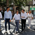 L'alcalde de Madrid, Martínez-Almeida, de visita a Lleida, amb Xavi Palau i Dante Pérez