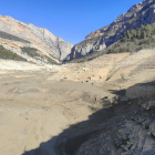 Las ruinas de la antigua explotación minera del municipio de Àger han aflorado por la sequía y el descenso de las reservas del pantano de Canelles, que está al 23% de su capacidad