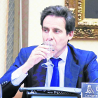 El empresario Javier López Madrid durante su declaración ante la comisión parlamentaria.