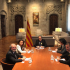 Los presidentes de las cuatro diputaciones catalanas se reunieron ayer con el president Torra.