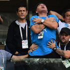 Maradona en pleno éxtasis.