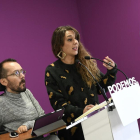 Pablo Echenique y Noelia Vera, en una rueda de prensa de ayer.