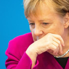 Angela Merkel, ayer en una reunión de la Unión Cristianodemócrata (CDU) en Berlín.