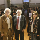 Josep Varela, Andreu Mas-Colell i Rosa Pujol, ahir a l’IEI.