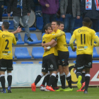 Los jugadores del Lleida celebran el gol de Juanto a los pocos minutos de empezar el partido, pero que tampoco sirvió para ganar.