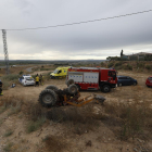 Foto del accidente mortal de tractor el pasado día 18 en Almacelles.