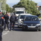 Un dels controls d’ahir dels Mossos d’Esquadra a Lleida.