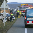 Imatge de l’accident mortal a Vilanova de l’Aguda el dia 11.