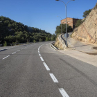 La carretera que uneix Solsona i Guissona al seu pas per Biosca.