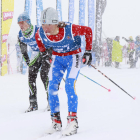 La nevada va endurir encara més el recorregut. A la dreta, l’aranès Pablo Moreno, que va aconseguir el segon lloc a la categoria U14.