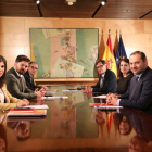 Una de les reunions de negociació entre ERC i PSOE.