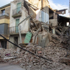 Imagen del derrumbe de una casa de Bellpuig en marzo.