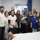 Imagen de la visita institucional de ayer a Lina en La Seu d’Urgell. 