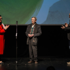 El divulgador de cine d’animació, Jordi Artigas, ahir a la clausura d’Animac, on va rebre el premi Trajectòria.